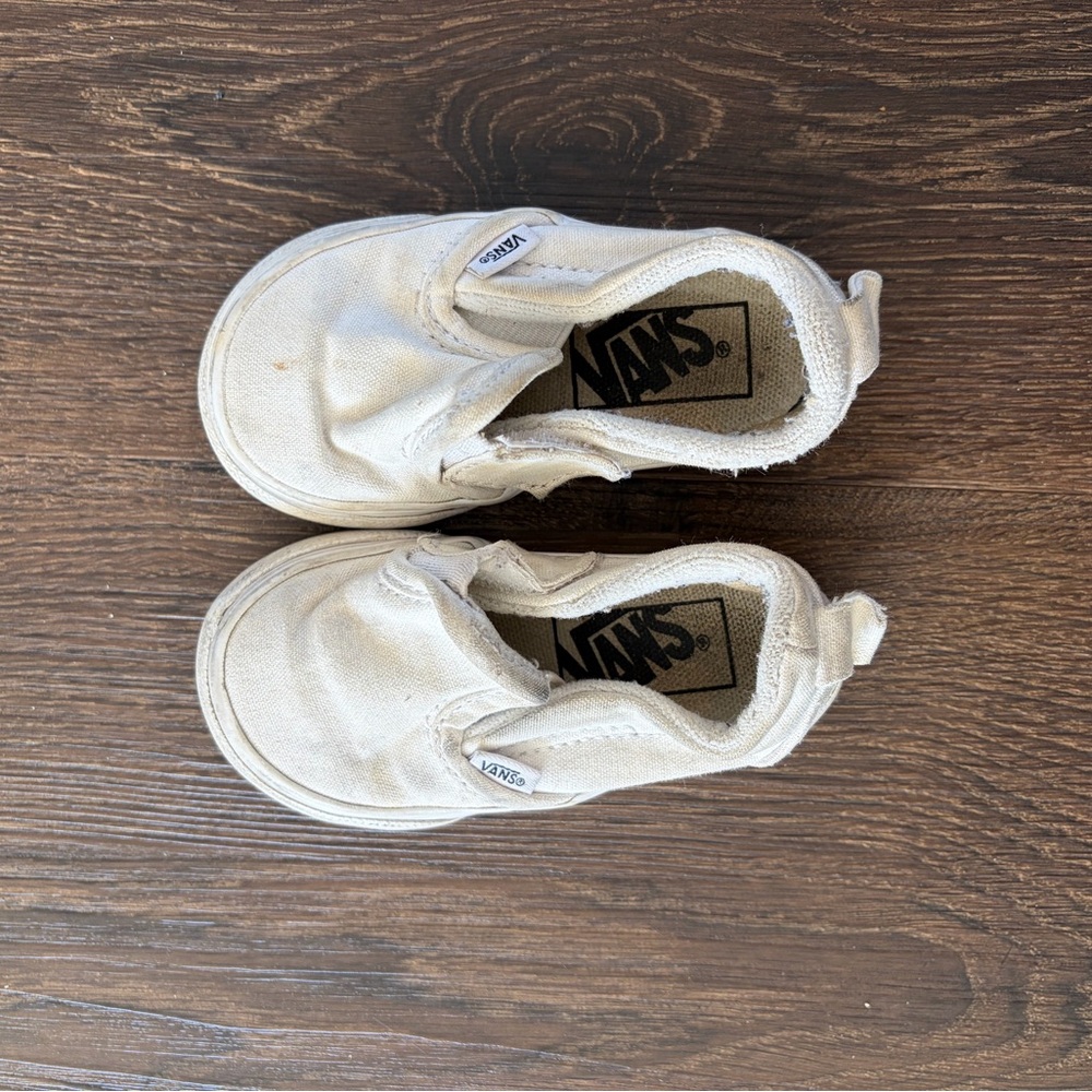 Vans Kids White Slip-On Sneakers